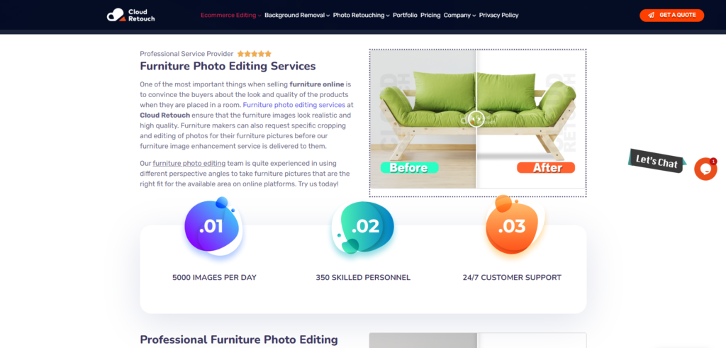 Furniture Photo Editing Services